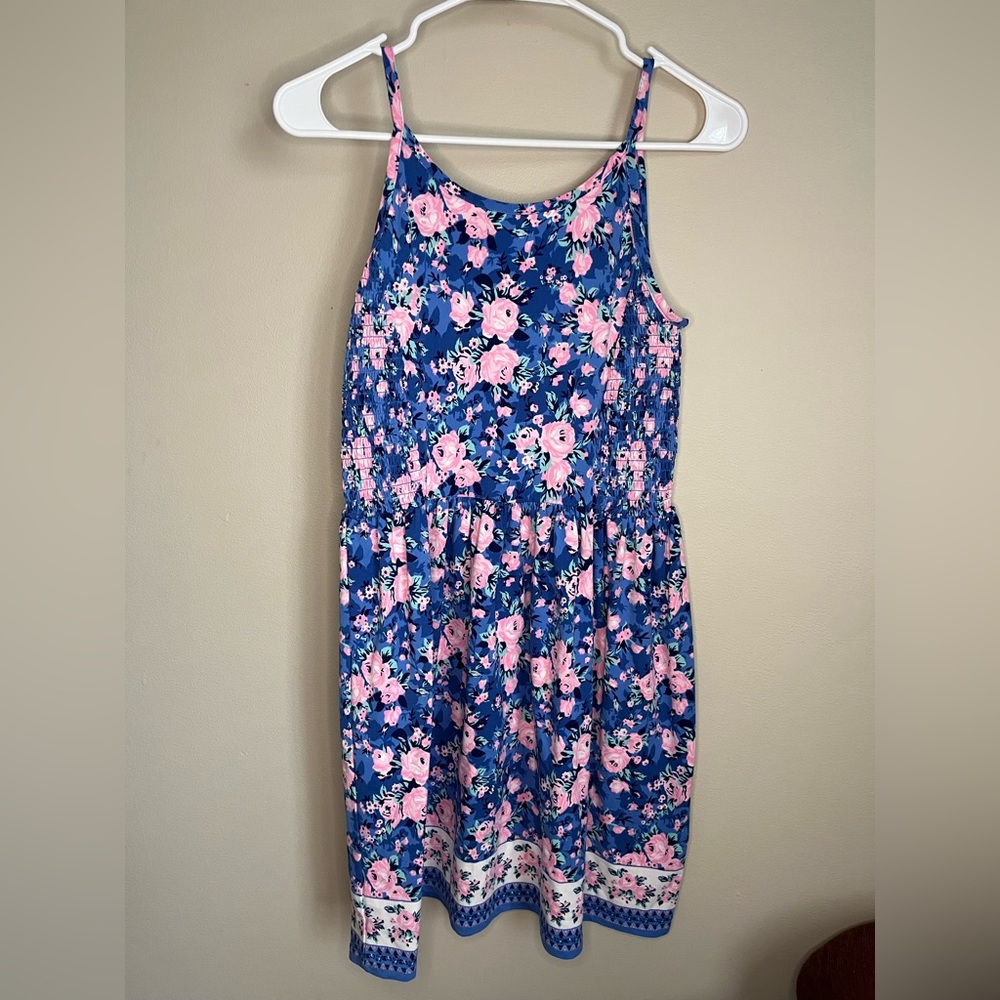 BCBGirls Blue and Pink Floral Sundress Girls Size L